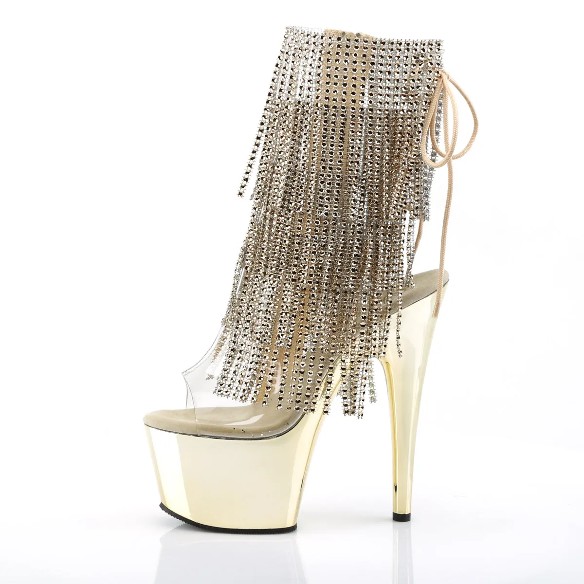 ADORE-1017RSF Pleaser Clear/Gold Sexy Platform Shoes (Pole Dancing Heels)