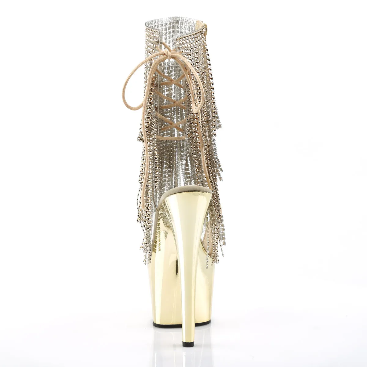 ADORE-1017RSF Pleaser Clear/Gold Sexy Platform Shoes (Pole Dancing Heels)