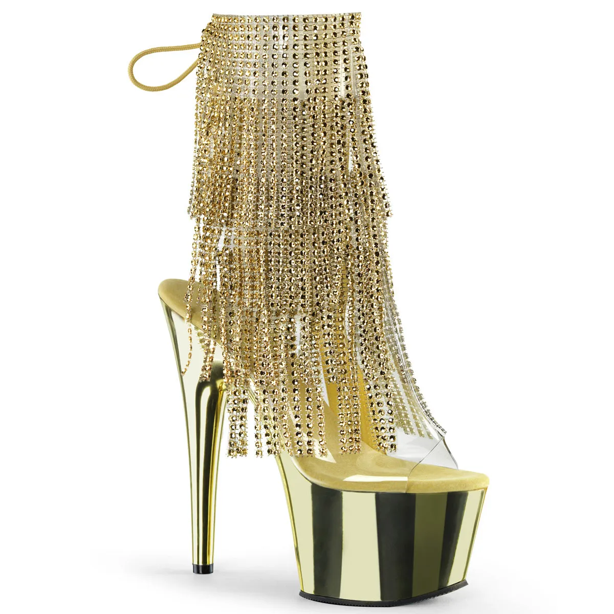 ADORE-1017RSF Pleaser Clear/Gold Sexy Platform Shoes (Pole Dancing Heels)