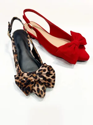 Bow Pointed Sling Back