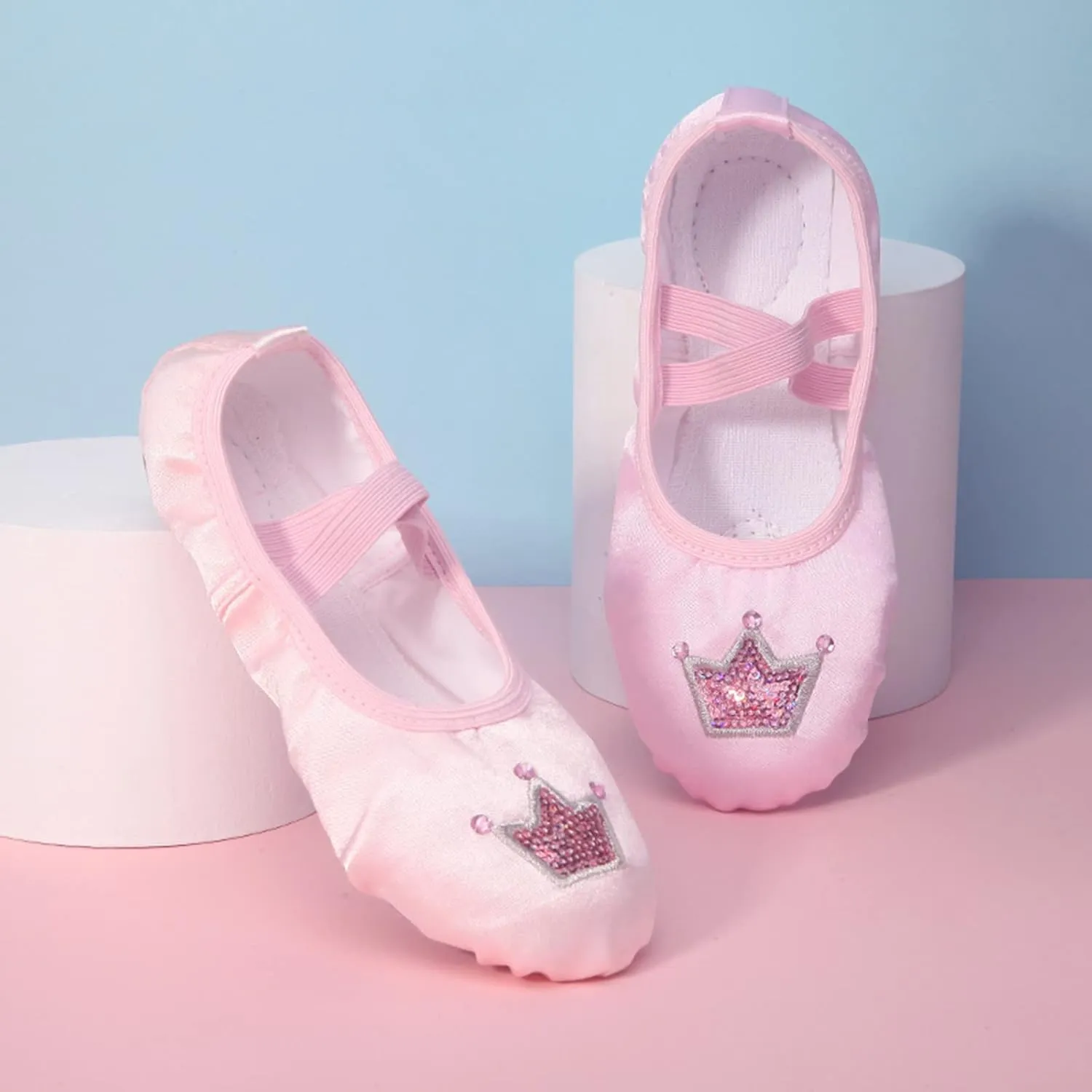Children Dance Shoes Ballet Dance Shoes Body Training Shoes Satin Embroidered Yoga Shoes Cute Toddler Dress Shoes