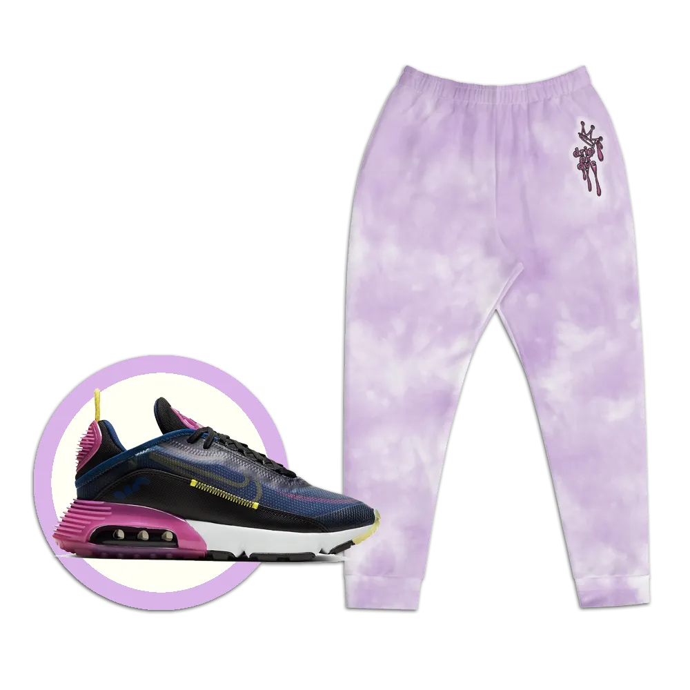 CRXWN | Drip or Dye Violet Photon Dust Ice Dye UNISEX Jogger Hearts Around the World Live Love Laugh