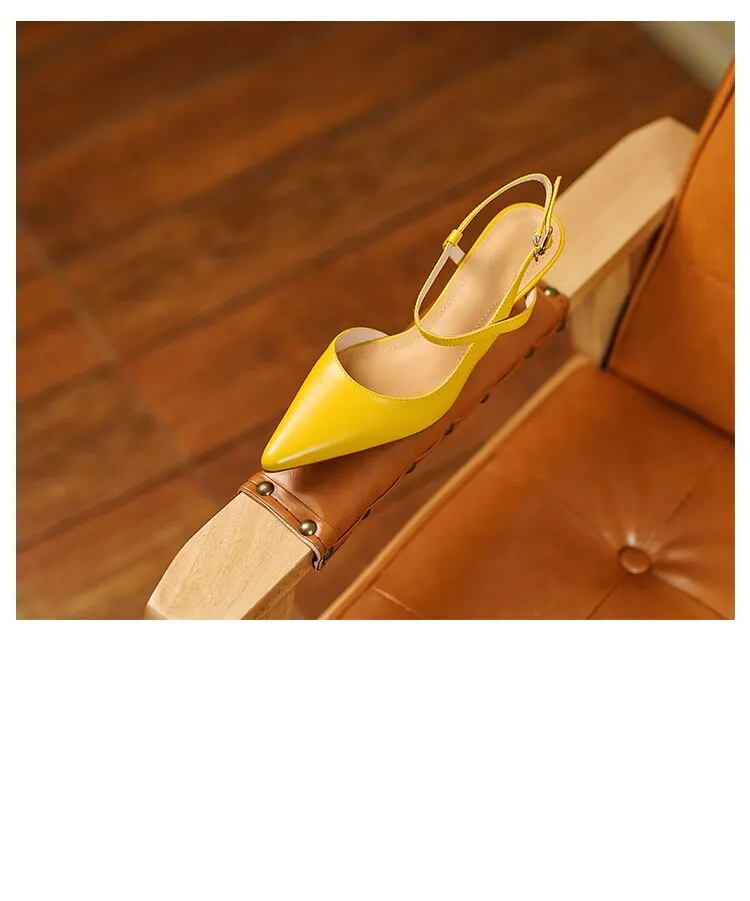 Pointed Toe Slingback Suede Pyramid Heels