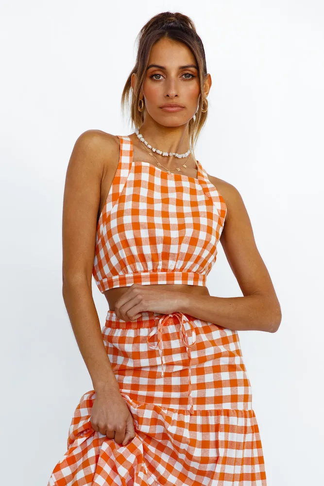 Popping Star Crop Top Orange