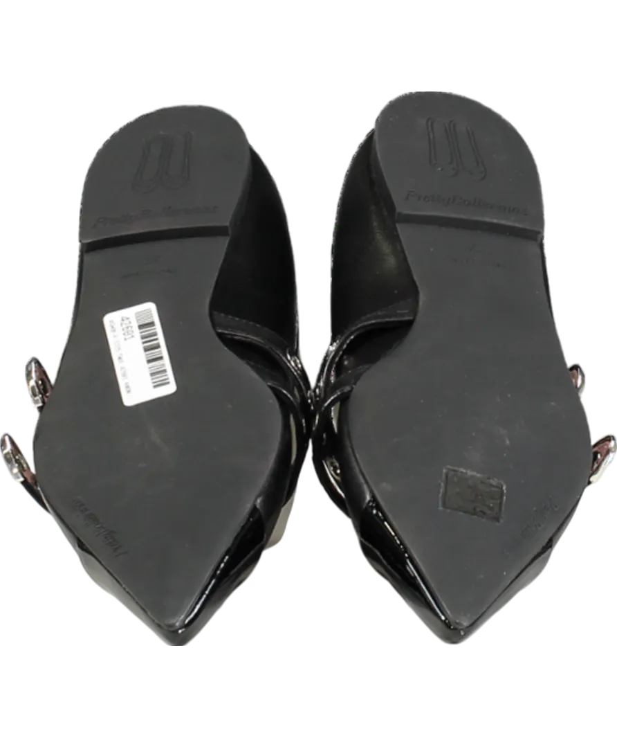 PRETTY BALLERINAS Black Ella Pointed Flat Shoes UK 4 EU 37 