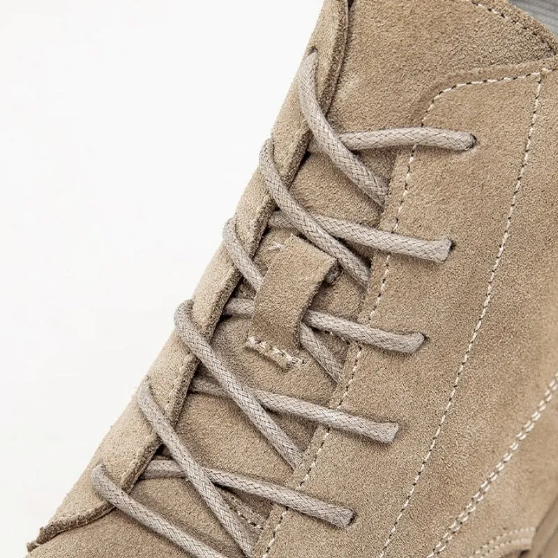 Soft Suede Lace-Up Ankle Boots