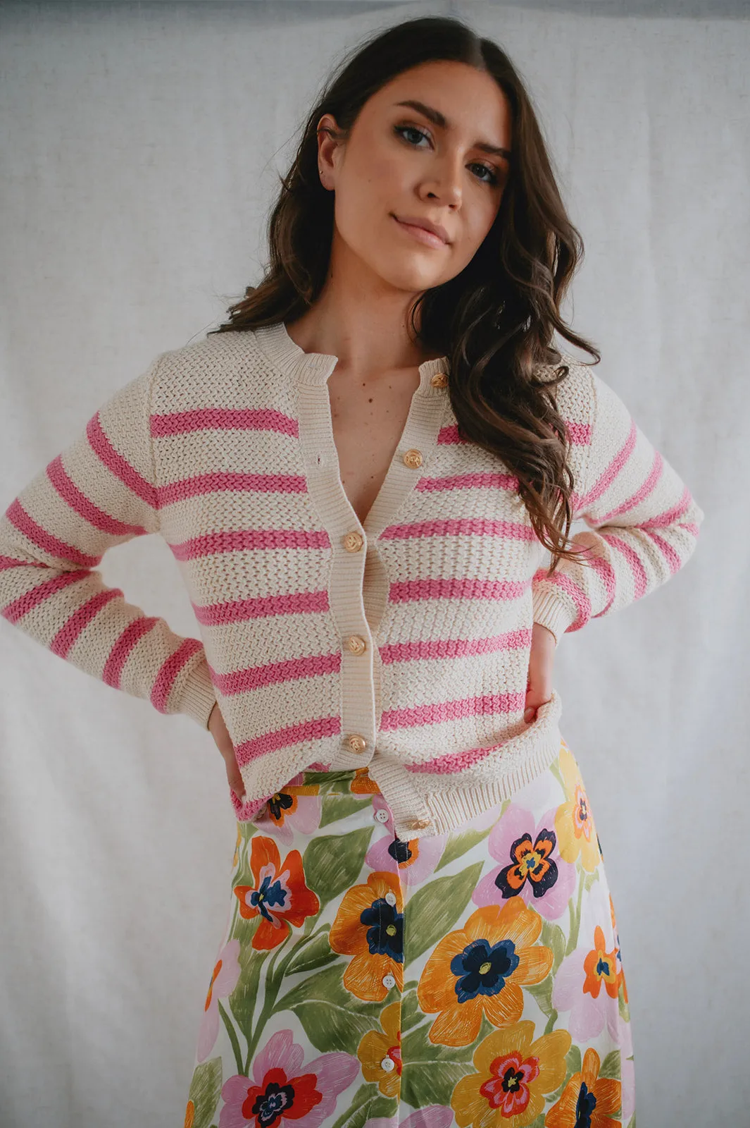 The Odelia Cardigan by Heartloom - Peony